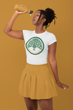 Load image into Gallery viewer, Oakland Classik Bright White Short Sleeve T-Shirt with Green and Gold logo
